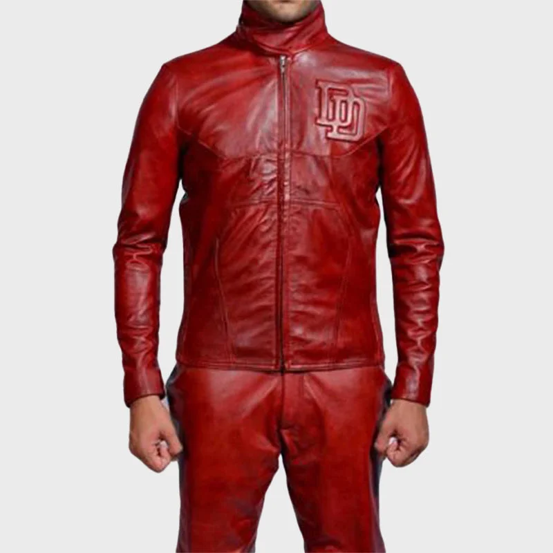 Daredevil Matt Murdock Halloween Leather Jacket Welt Pockets Slit Pockets Flap Pockets Daredevil Matt Murdock Halloween Leather Jacket Welt Pockets Slit Pockets Flap Pockets
