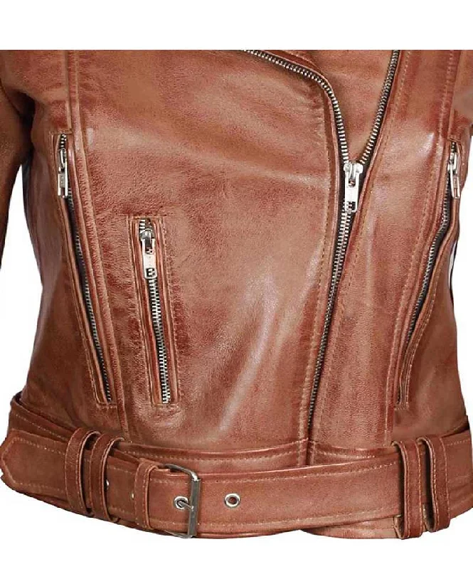 Elisa Women Light Brown Leather Jacket Zippered Jacket Buttoned Jacket Snapped Jacket Elisa Women Light Brown Leather Jacket Zippered Jacket Buttoned Jacket Snapped Jacket