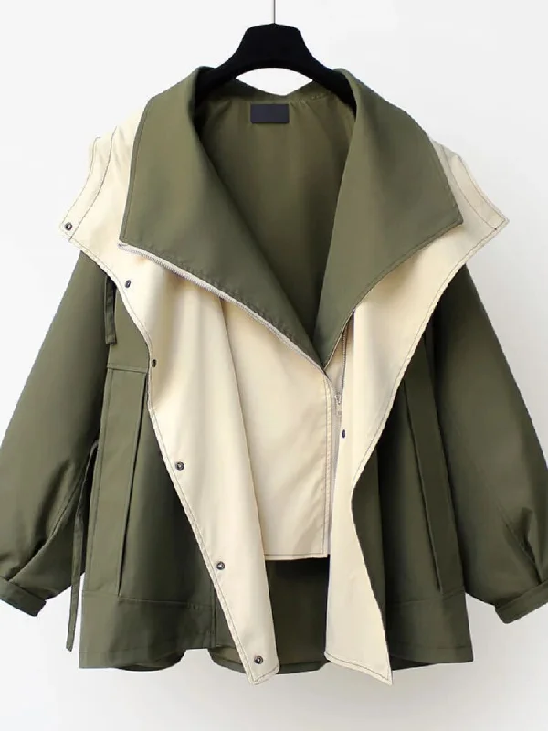 Getadme Trench Coat for Women Spring Autumn Product Hooded Mid Length Women's Short Windbreaker Coat Casual Loose Jacket Streetwear Front Pockets Side Pockets Patch Pockets Getadme Trench Coat for Women Spring Autumn Product Hooded Mid Length Women's Short Windbreaker Coat Casual Loose Jacket Streetwear Front Pockets Side Pockets Patch Pockets
