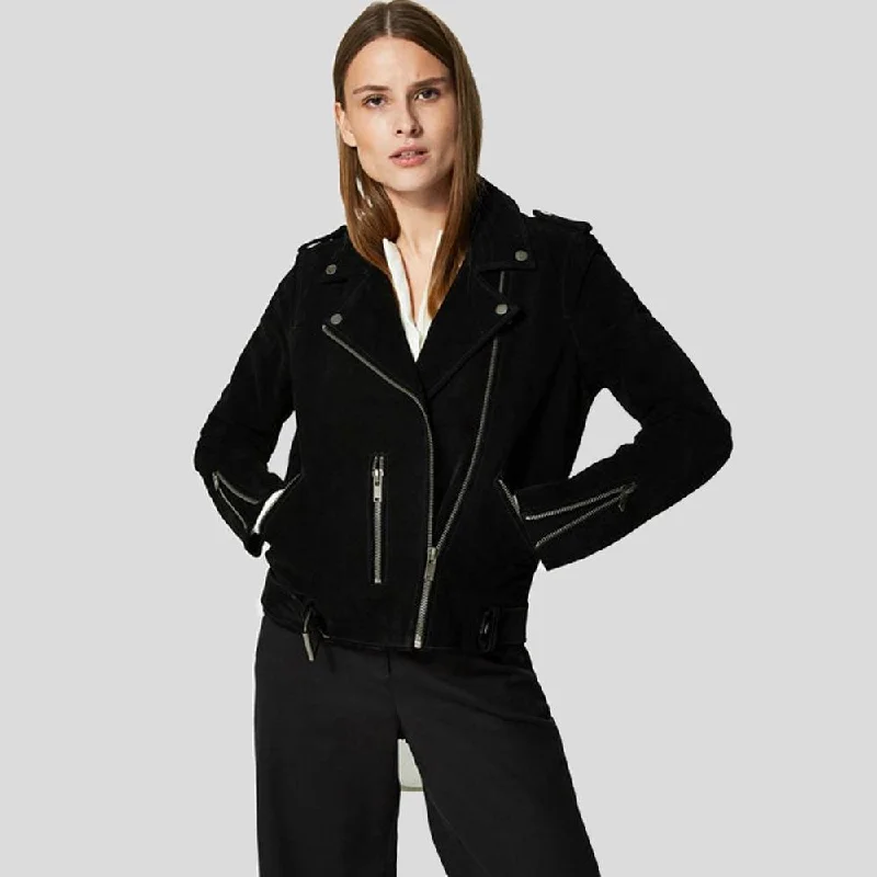 Gracie Black Suede Biker Leather Jacket Herringbone Jacket Checkered Jacket Solid Jacket Gracie Black Suede Biker Leather Jacket Herringbone Jacket Checkered Jacket Solid Jacket