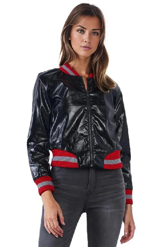 Karlee Womens Stylish Baseball Leather Jacket Knit Jacket Woven Jacket Fleece Jacket Karlee Womens Stylish Baseball Leather Jacket Knit Jacket Woven Jacket Fleece Jacket
