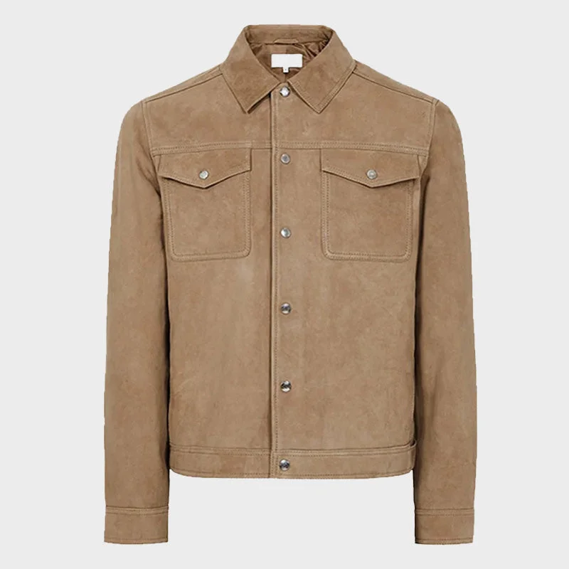 Men's 100% Real Suede Leather Trucker Jacket Shirt Mesh Jacket Canvas Jacket Denim Jacket Men's 100% Real Suede Leather Trucker Jacket Shirt Mesh Jacket Canvas Jacket Denim Jacket