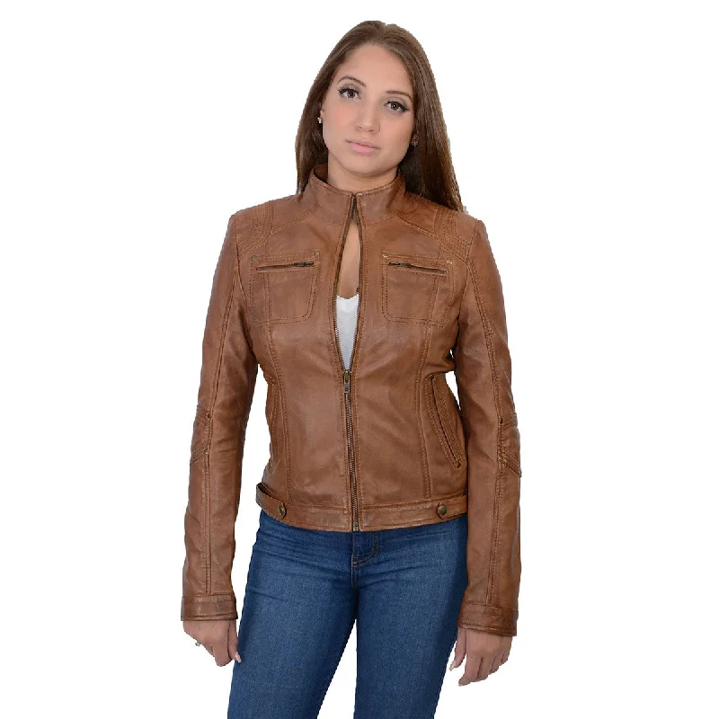 Milwaukee Leather SFL2800 Women's Racer Whiskey Stand Up Collar Motorcycle Fashion Leather Jacket Jersey Jacket Tulle Jacket Batik Jacket Milwaukee Leather SFL2800 Women's Racer Whiskey Stand Up Collar Motorcycle Fashion Leather Jacket Jersey Jacket Tulle Jacket Batik Jacket
