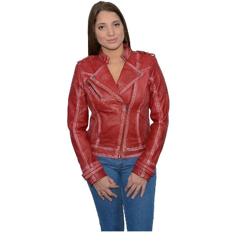 Milwaukee Leather Women's Maiden Red Premium Sheepskin Motorcycle Fashion Leather Jacket SFL2840 Chenille Jacket Brocade Jacket Lace Jacket Milwaukee Leather Women's Maiden Red Premium Sheepskin Motorcycle Fashion Leather Jacket SFL2840 Chenille Jacket Brocade Jacket Lace Jacket