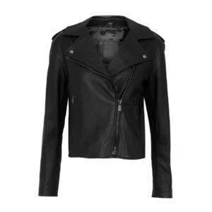 NIGHT ANGLE BLACK LEATHER JACKET FOR WOMEN Cardigan Sweater Pullover