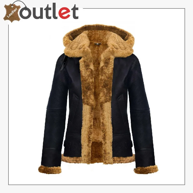 RAF Aviator Pilot Brown Womens Hooded Sheepskin Jacket B3 Flying Leather Jacket Chenille Fabric Brocade Fabric Lace Fabric RAF Aviator Pilot Brown Womens Hooded Sheepskin Jacket B3 Flying Leather Jacket Chenille Fabric Brocade Fabric Lace Fabric