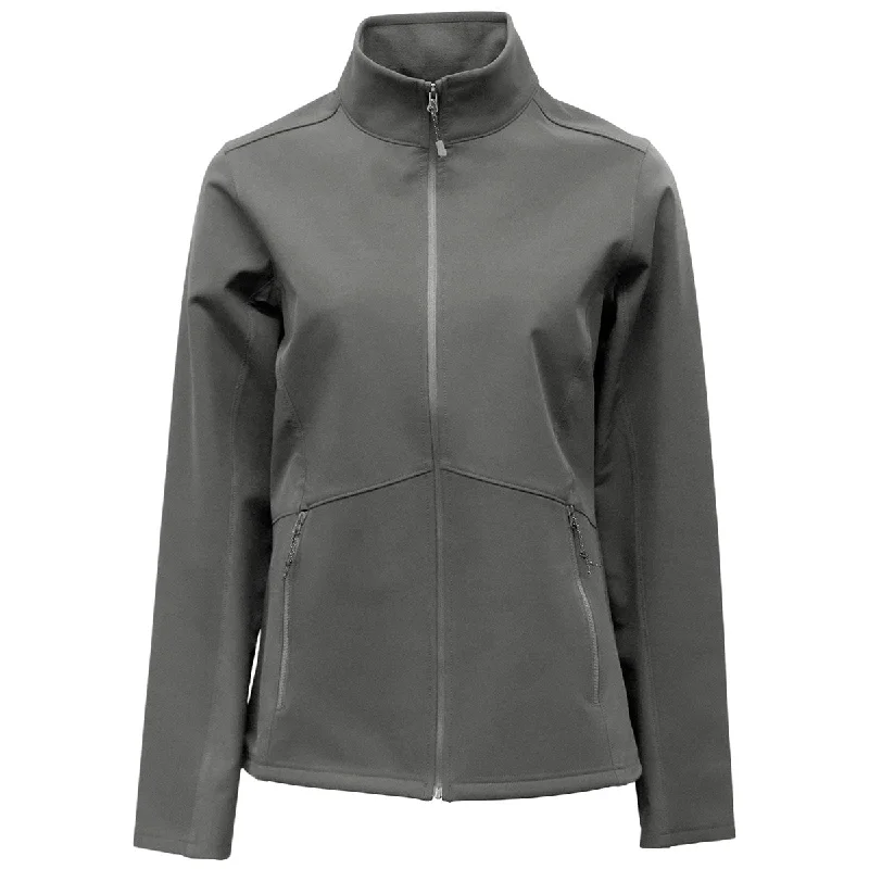 BAW Women's Charcoal Softshell Jacket Bomber Jacket Anorak Windbreaker