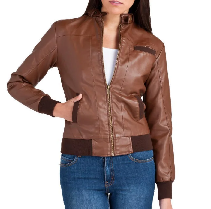 Super Bendy Women Bomber Leather Jackets Jersey Jacket Tulle Jacket Batik Jacket