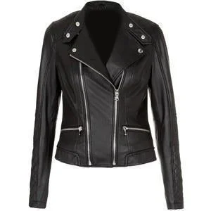 Super Studd Women Classic black Leather Jackets Wool Fabric Cashmere Fabric Tweed Fabric Super Studd Women Classic black Leather Jackets Wool Fabric Cashmere Fabric Tweed Fabric