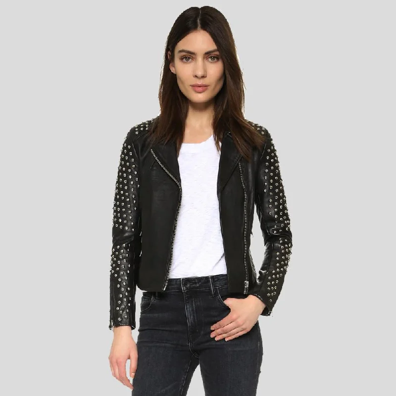 Taliyah Black Studded Leather Jacket Denim Jacket Leather Jacket Suede Jacket