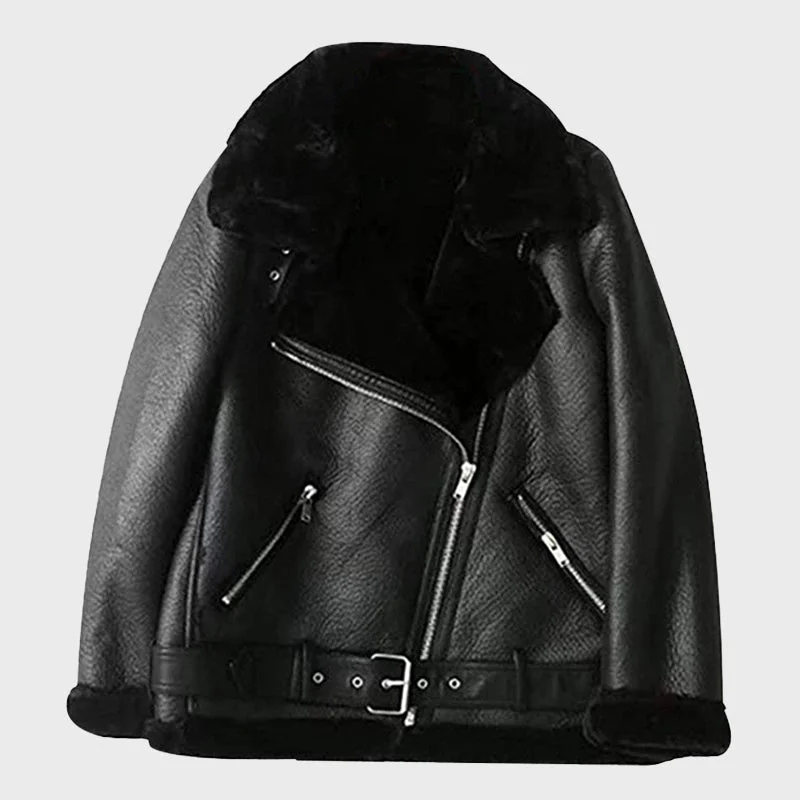 Women's Black B-3 Sheepskin Leather Bomber Jacket Mesh Jacket Canvas Jacket Denim Jacket Women's Black B-3 Sheepskin Leather Bomber Jacket Mesh Jacket Canvas Jacket Denim Jacket