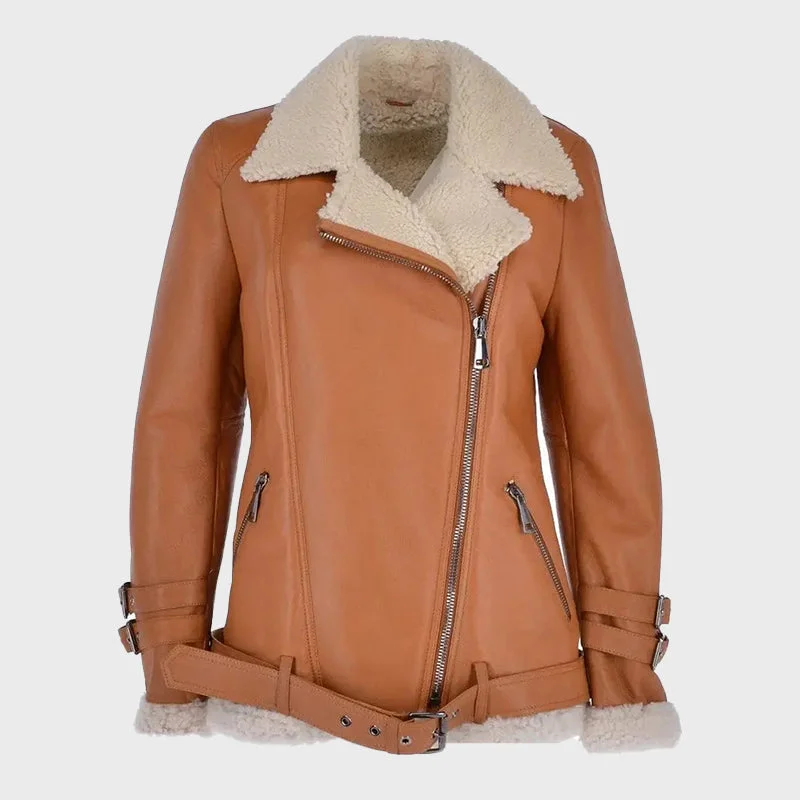 Women's Pilot Side Zip Leather Sheepskin Jacket Print Jacket Jacquard Jacket Embroidered Jacket Women's Pilot Side Zip Leather Sheepskin Jacket Print Jacket Jacquard Jacket Embroidered Jacket