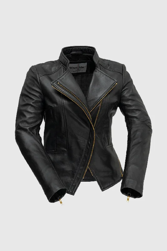 Zoey Womens Fashion Leather Jacket Nylon Fabric Polyester Fabric Spandex Fabric