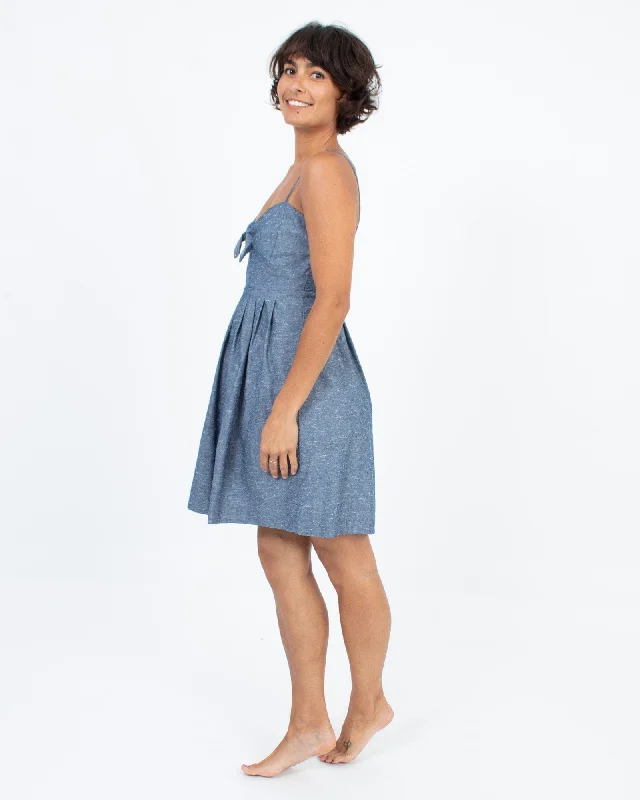 Chambray Mini Dress Comfortable Boho Mini Dress