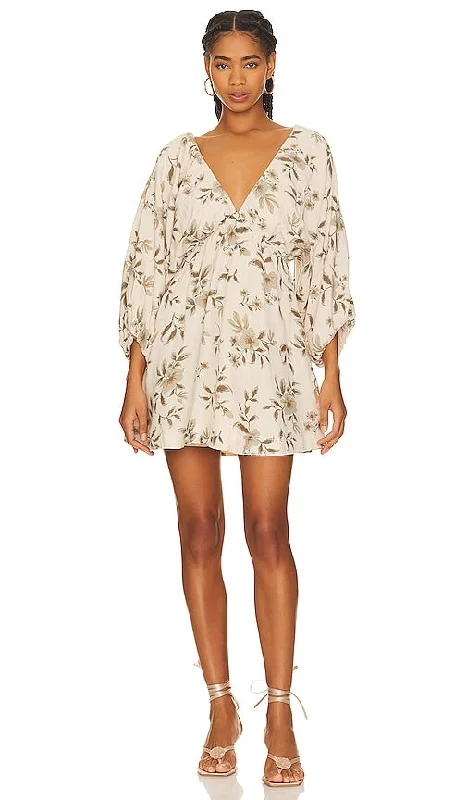 Free People Portia Mini Dress in Ivory Stylish Ribbed Mini Dress