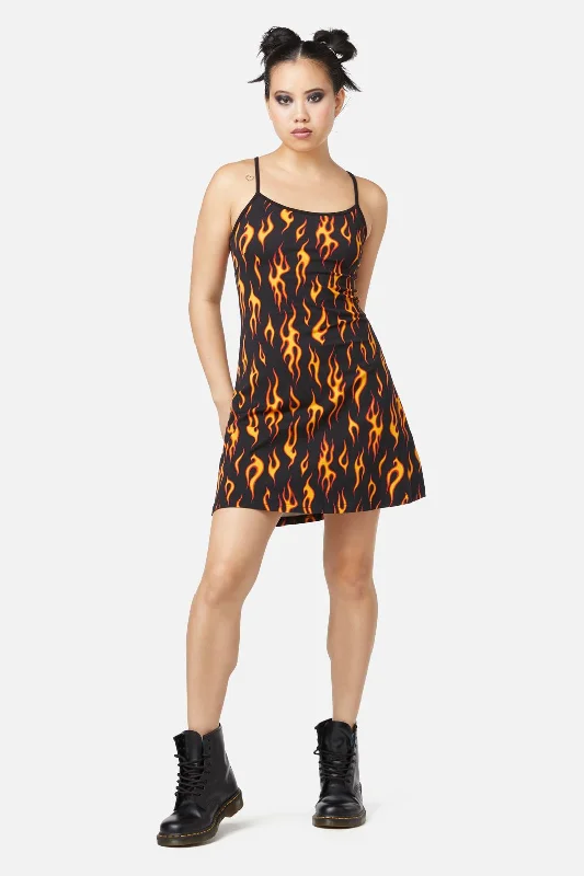 Inferno Mini Dress Cozy Ruched Mini Dress