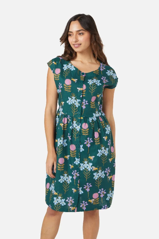 Blue Bee Mini Dress Chic Bohemian Mini Dress