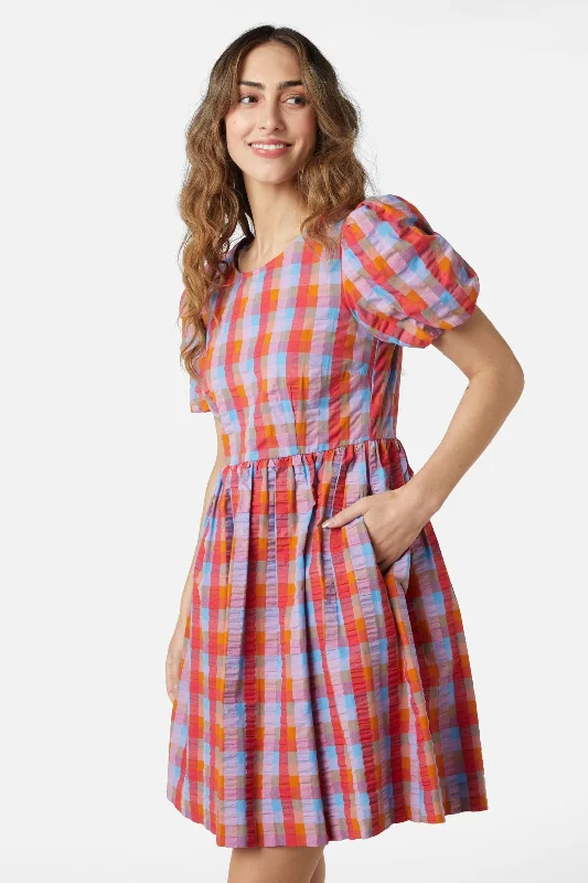 Peppa Check Mini Dress Classic White Mini Dress