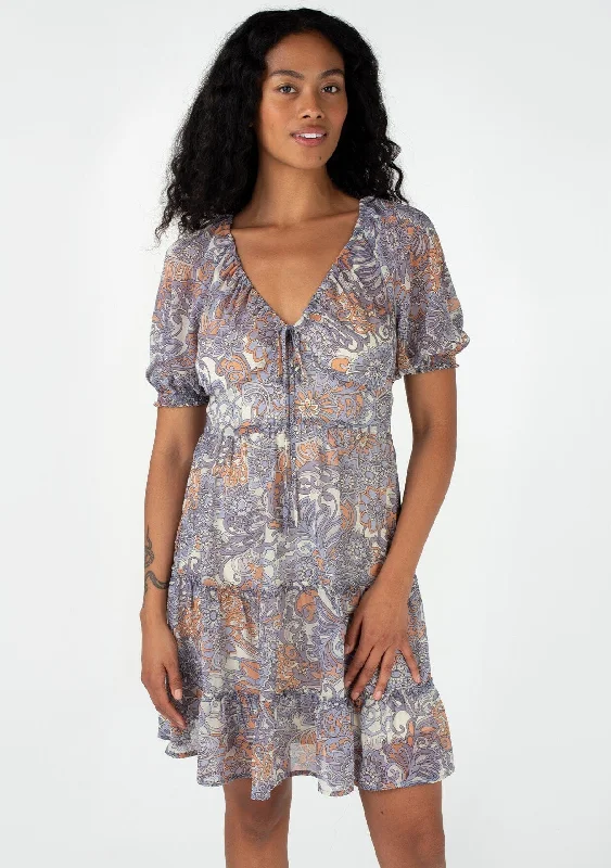 Adelina Puff Sleeve Mini Dress Comfortable Linen Mini Dress