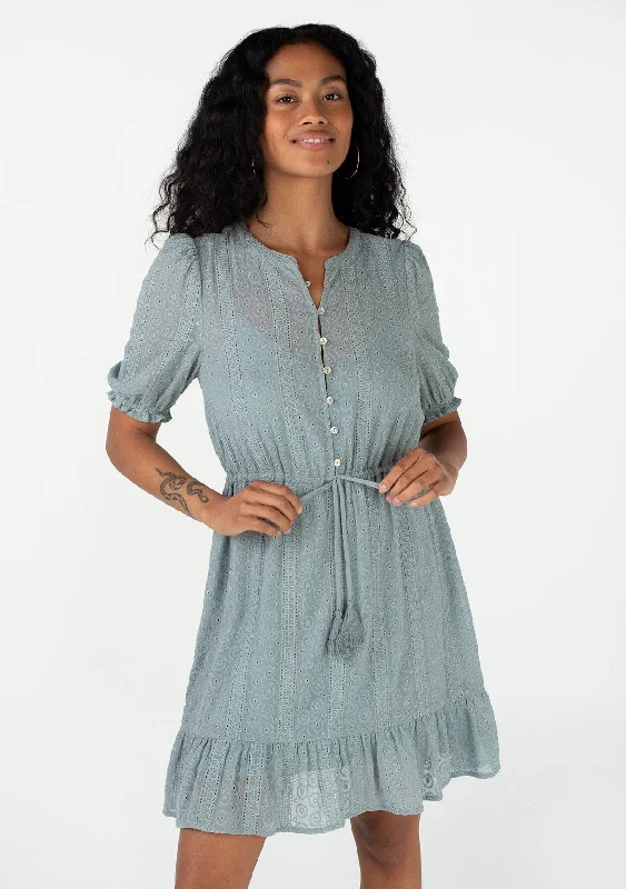 Annika Eyelet Mini Dress Classic White Mini Dress