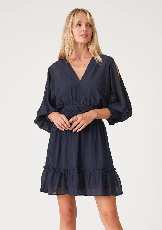 Becca Split Sleeve Mini Dress Elegant Silk Mini Dress