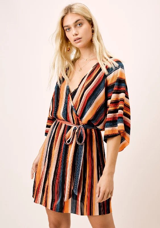 Haven Striped Mini Dress Classic Black Mini Dress