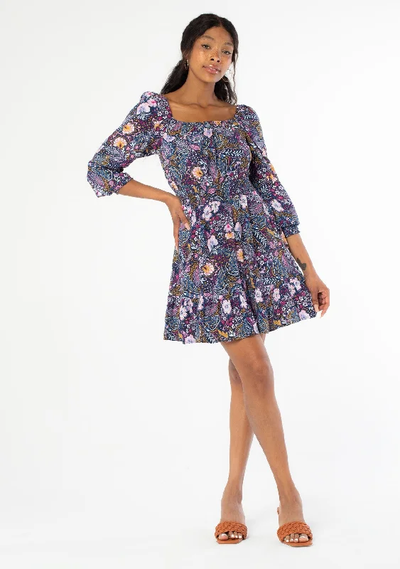 Just Vibes Floral Mini Dress Cozy Satin Mini Dress