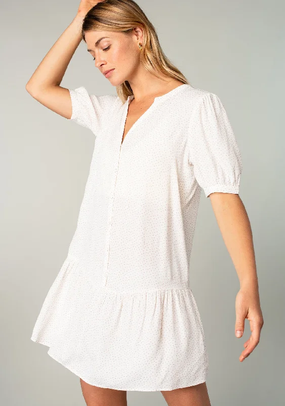 Spring Fling Polka Dot Mini Dress Trendy Off-Shoulder Dress Mini