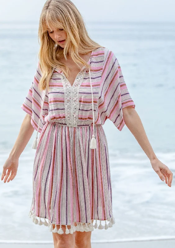 Takeoff Striped Mini Dress Cozy Knitted Mini Dress