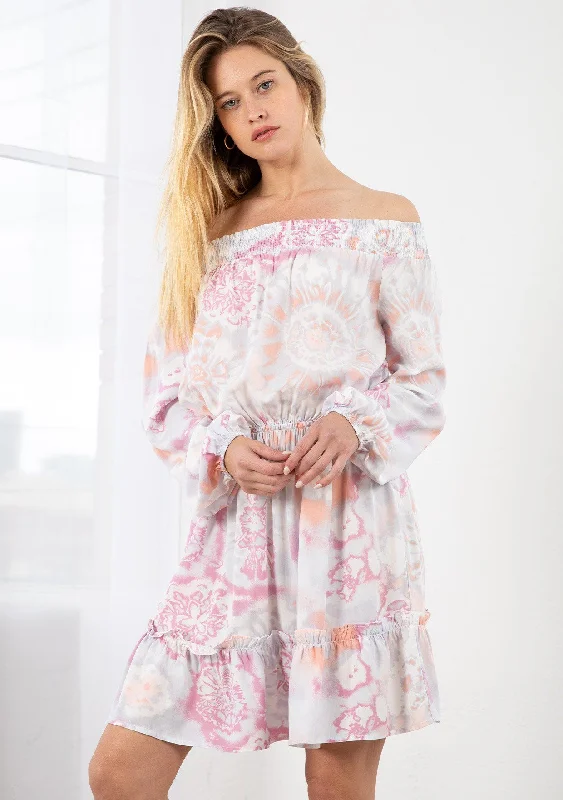 Cherished Off Shoulder Mini Dress Elegant Mini Dress with Ruffles