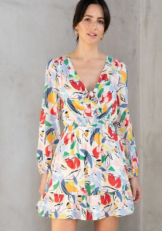 Georgia Tie Front Mini Dress Modern Satin Mini Dress
