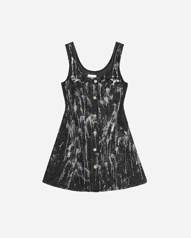 Heavy Denim Mini Dress Classic White Mini Dress