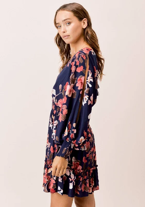 Joelle Split Sleeve Mini Dress Classic Floral Mini Dress