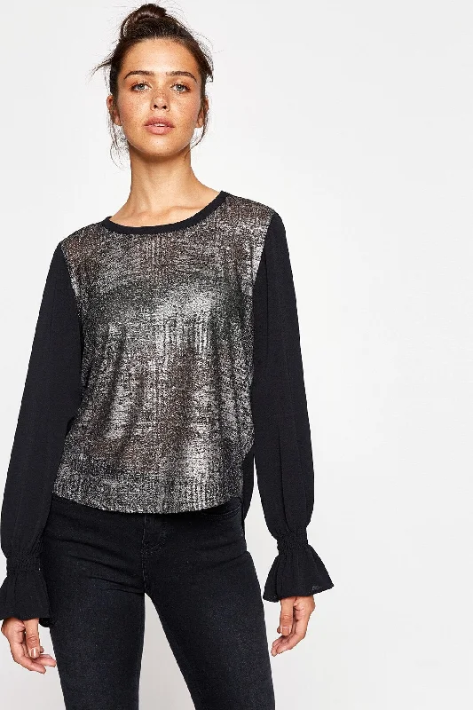 Gray Blouse Elegant Lace Blouse