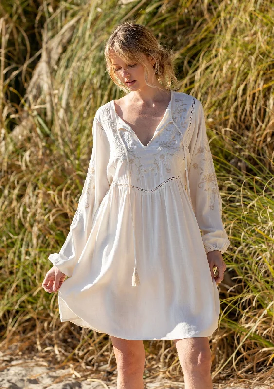 Malin Embroidered Mini Dress Fashionable Polka Dot Mini Dress