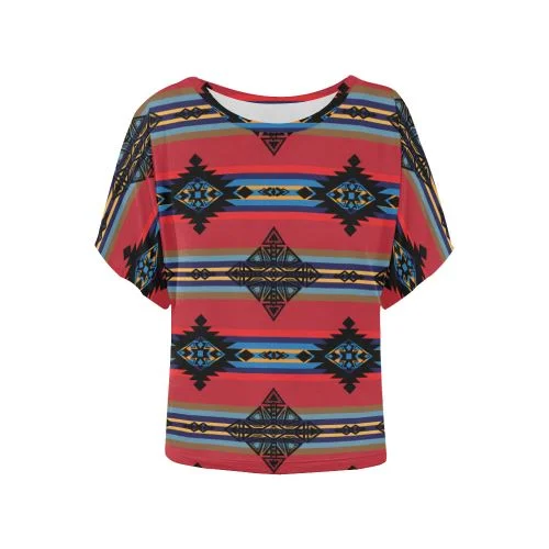 Plateau Ride Women's Batwing-Sleeved Blouse T shirt Bell Sleeve Blouse