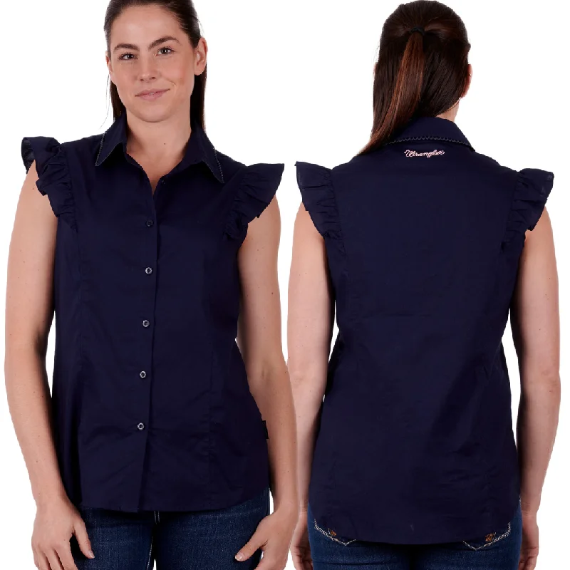 Wrangler Womens Valeria Blouse Double-Layered Blouse
