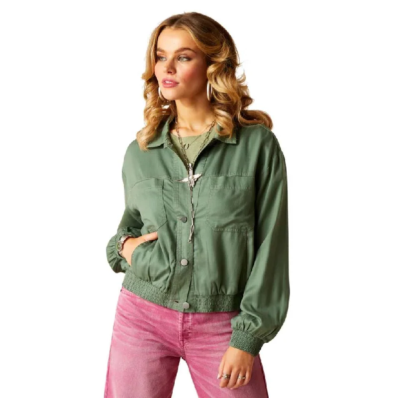 Ariat Ladies Edgerton Jacket Duck Green Cardigan Sweater Pullover