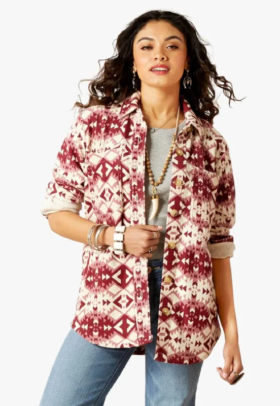 Ariat Womens Fillmore Shirt Jacket Collared Jacket Crew Neck Jacket Turtle Neck Jacket