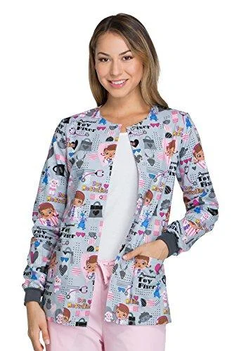 Cherokee Tooniforms TF300 Women's Snap Front Print Scrub Jacket Chenille Jacket Brocade Jacket Lace Jacket Cherokee Tooniforms TF300 Women's Snap Front Print Scrub Jacket Chenille Jacket Brocade Jacket Lace Jacket