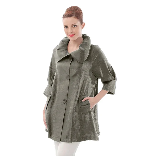 Damee NY Swing Jacket in Olive - 200-OLV Oversized Jacket Tailored Jacket Straight Jacket