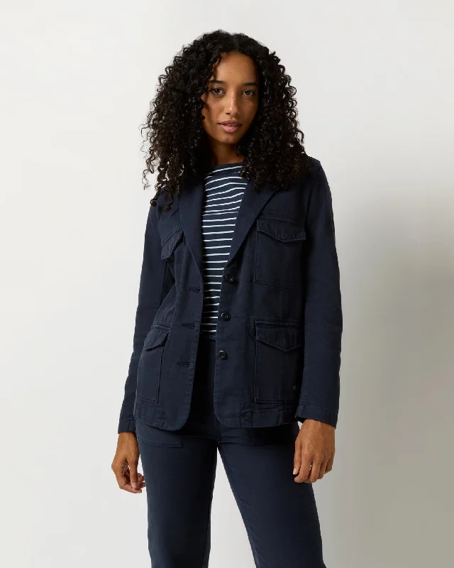 Military Jacket in Midnight Blue Plaid Jacket Tartan Jacket Houndstooth Jacket