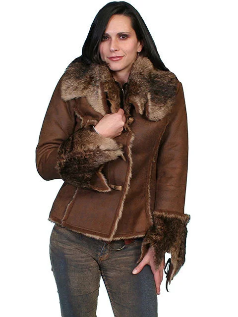 Women's Honey Creek Outerwear Collection: Faux Fur Jacket, 2 Side Pockets Appliqued Jacket Beaded Jacket Sequined Jacket Women's Honey Creek Outerwear Collection: Faux Fur Jacket, 2 Side Pockets Appliqued Jacket Beaded Jacket Sequined Jacket