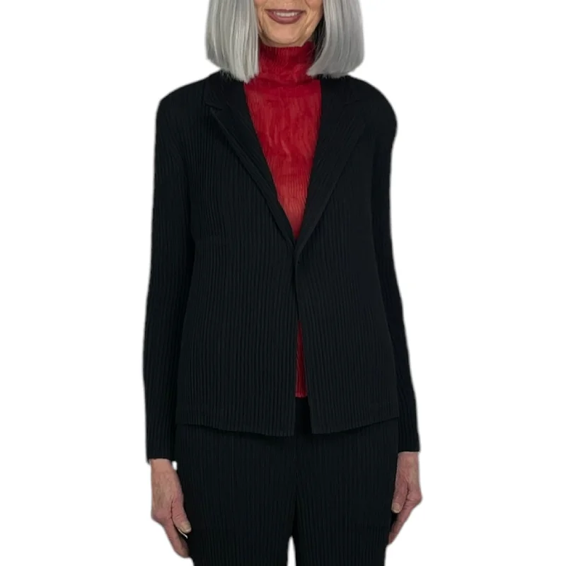 HATCHNG PLEATS JACKET One-Shoulder Jacket Off-the-Shoulder Jacket Asymmetrical Jacket