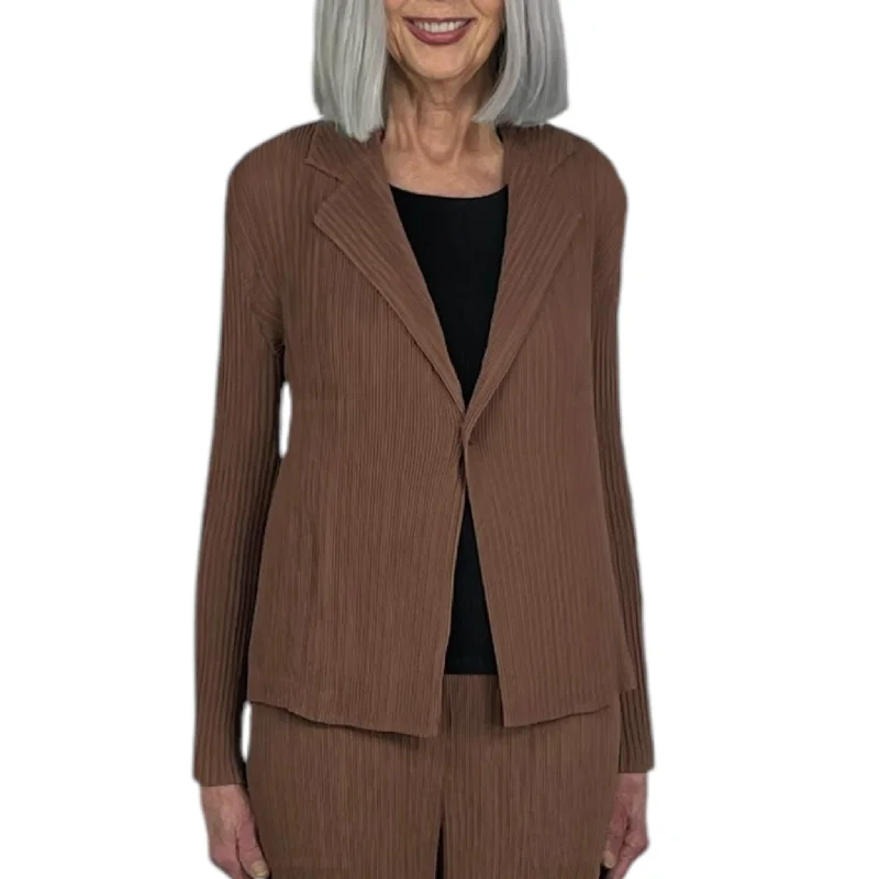 HATCHNG PLEATS JACKET Rayon Fabric Velvet Fabric Corduroy Fabric