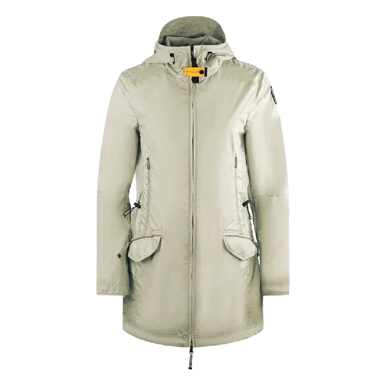 Parajumpers Morgana Beige Hooded Parka Jacket Oversized Jacket Tailored Jacket Straight Jacket