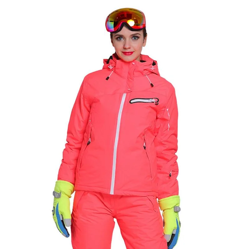 ZEBSPORTS Snowboard Jacket for Women Faux Fur Jacket Real Fur Jacket Shearling Jacket