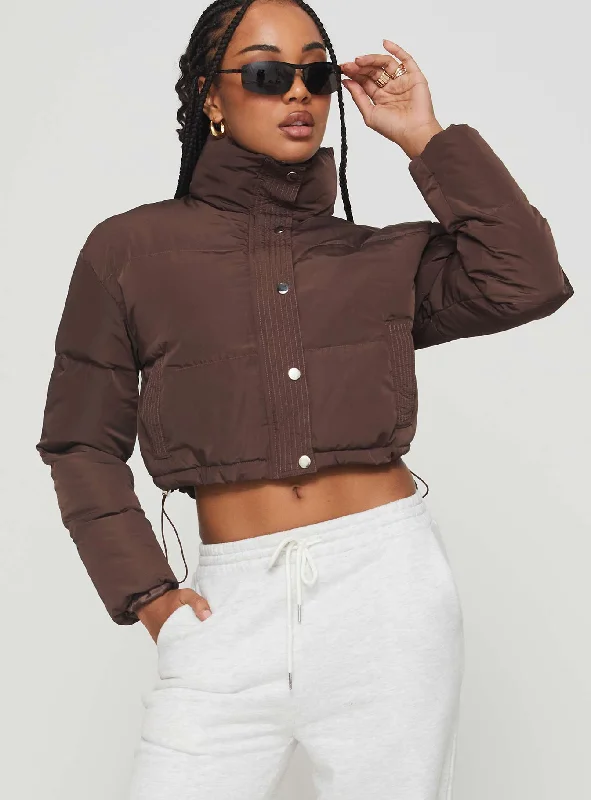 Soprese Puffer Jacket Chocolate Tailored Jacket Straight Jacket A-Line Jacket