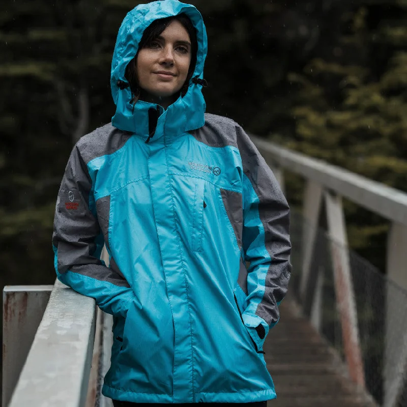 Ventura Waterproof Rain Jacket - Women Aqua Fleece Fabric Down Fabric Feather Fabric