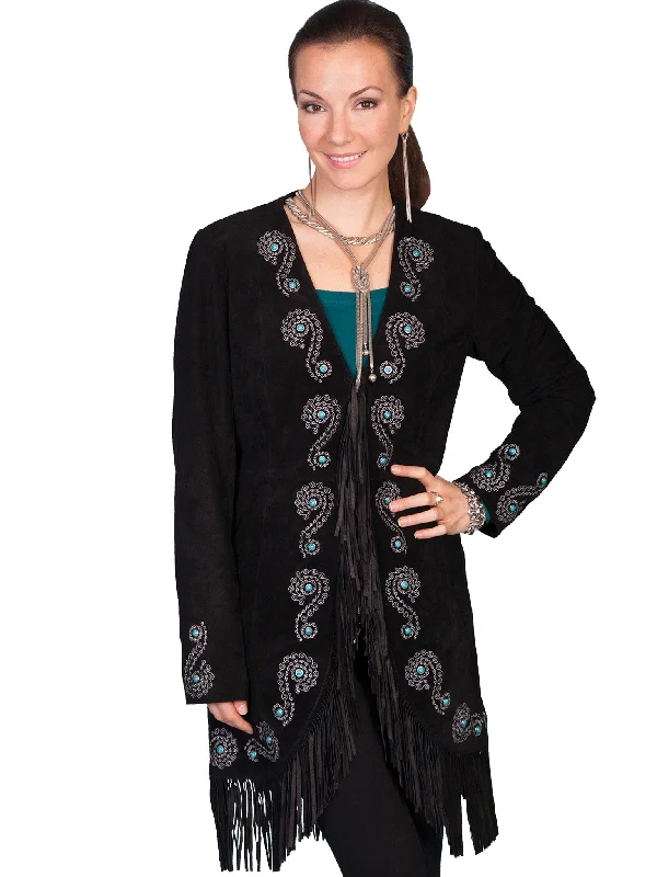 Women's Leather Jacket Collection Suede: Scully Embroidered Car Coat Zip Front Button Front Snap Front Women's Leather Jacket Collection Suede: Scully Embroidered Car Coat Zip Front Button Front Snap Front